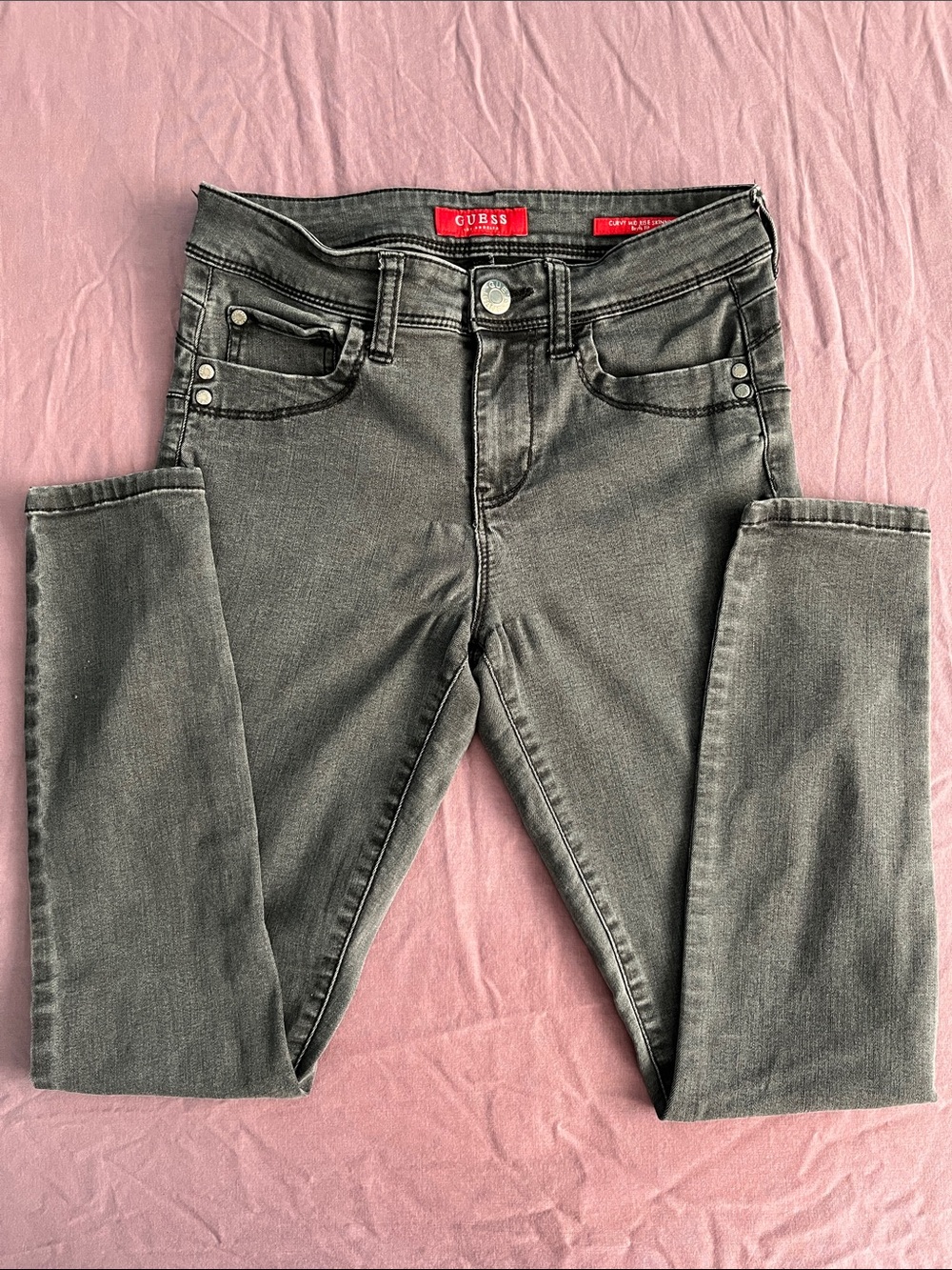GUESS Women's Charcoal Skinny Jeans